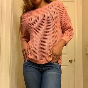 Coral pink light sweater top
